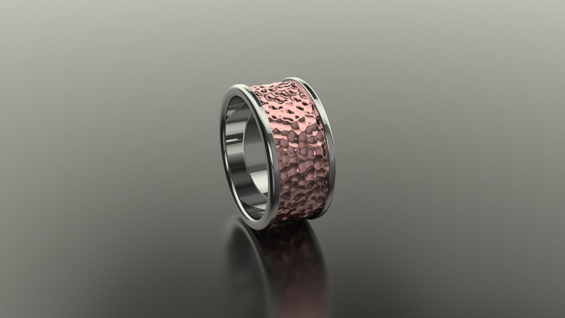 Hammered Band Rings in Us Size 3D print model_2