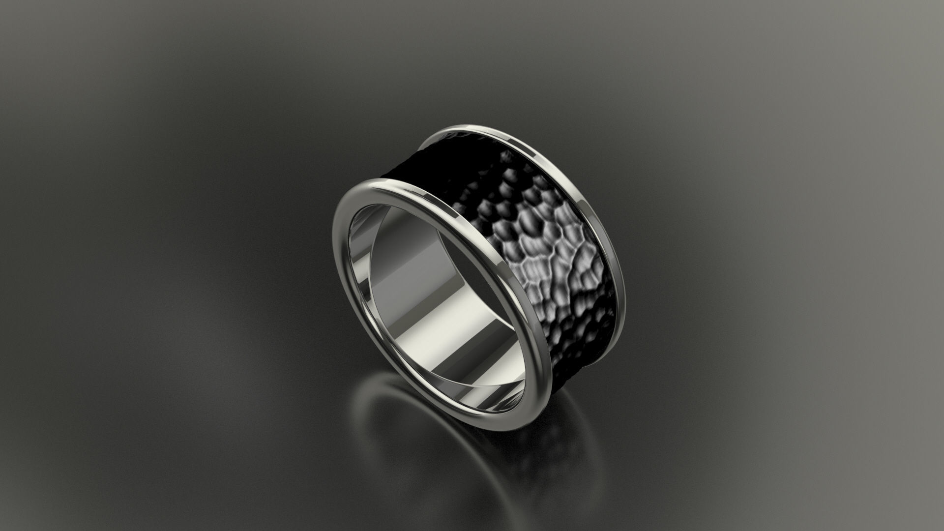 Hammered Band Rings in Us Size 3D print model_3