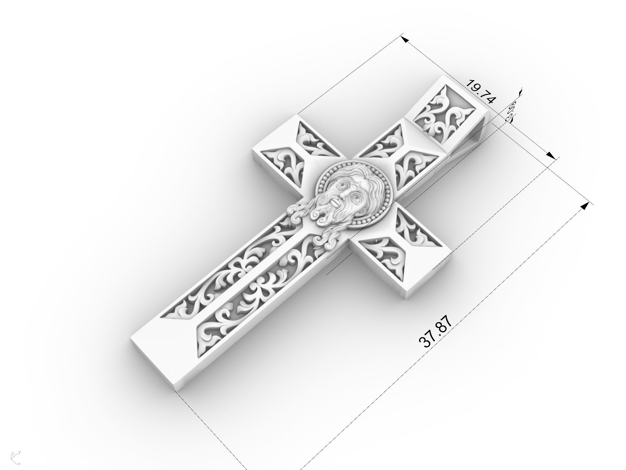 cross jesus orthodox  3D print model_3