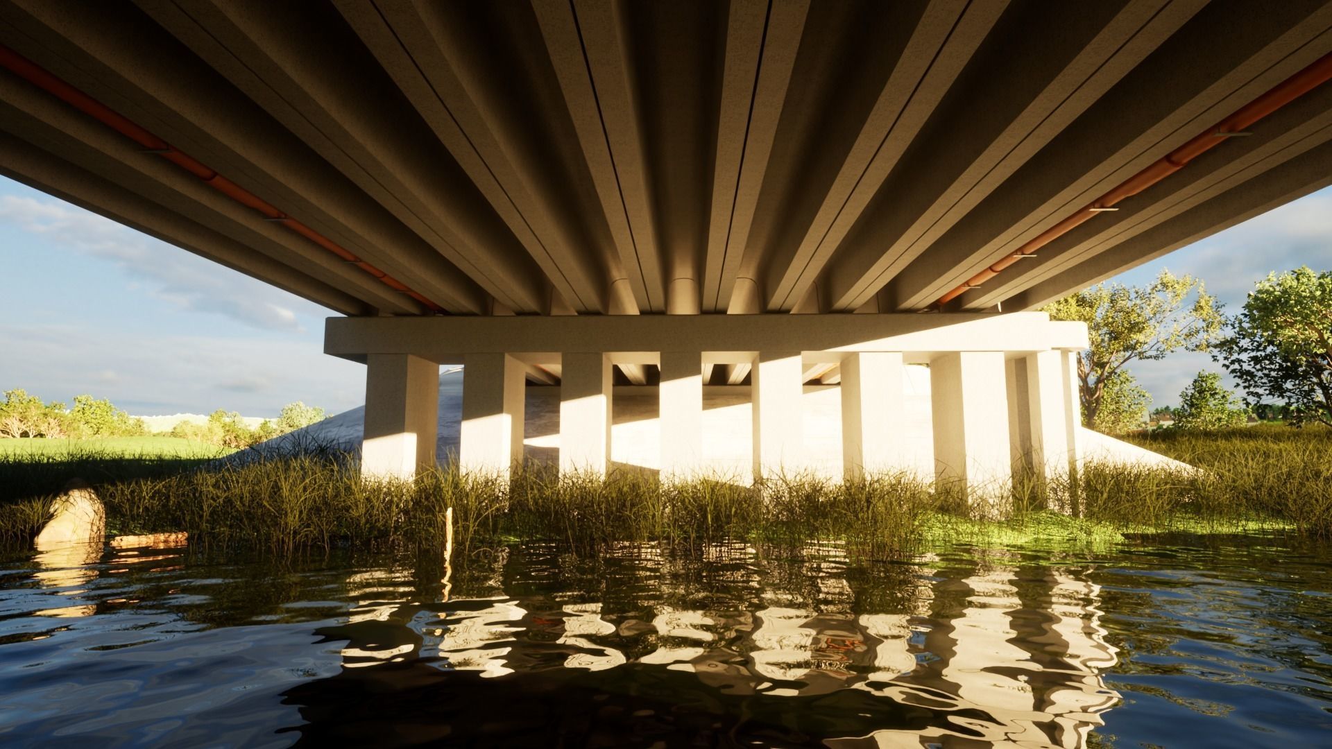 bridge over the river 3D model_2