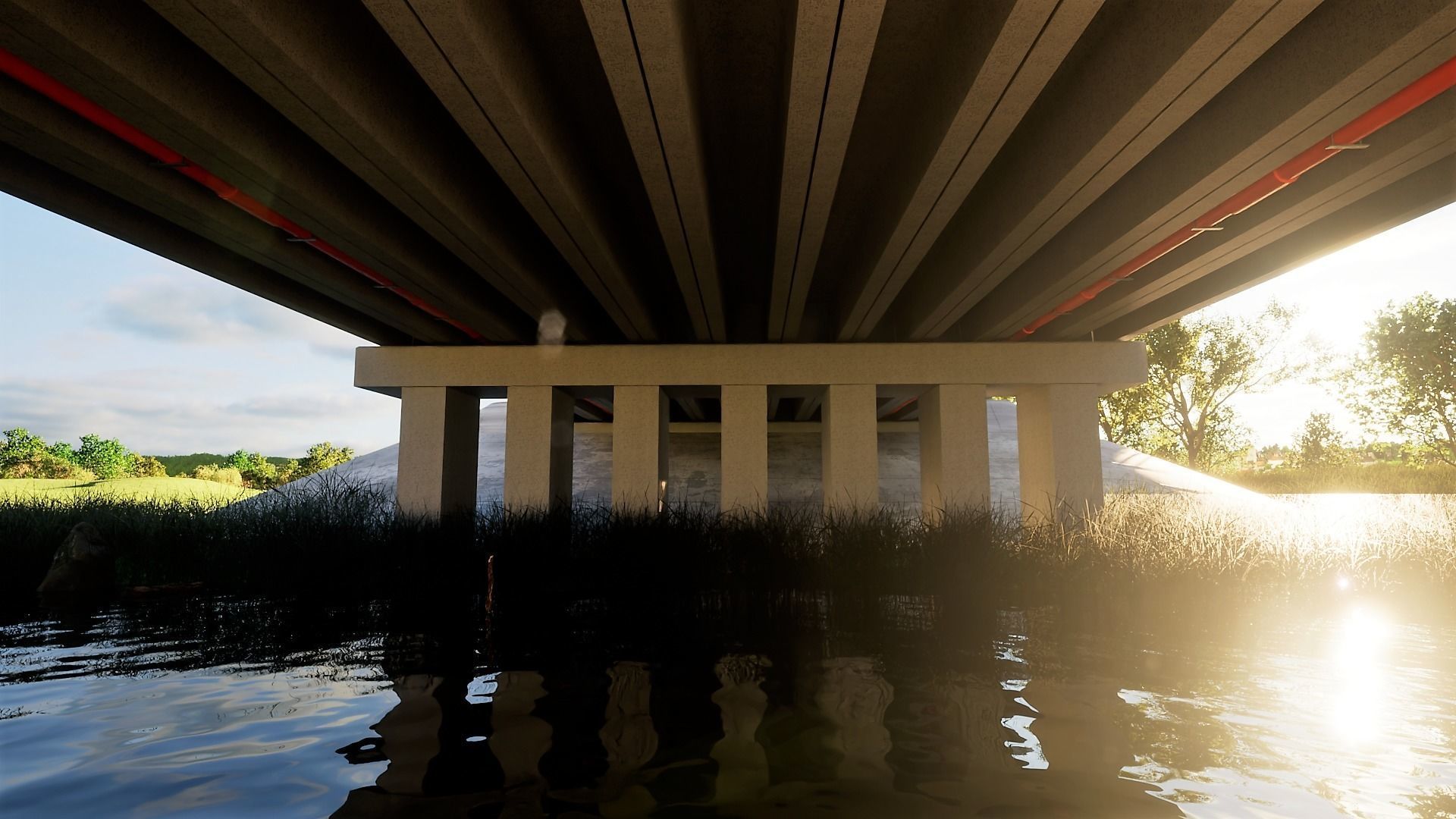 bridge over the river 3D model_1