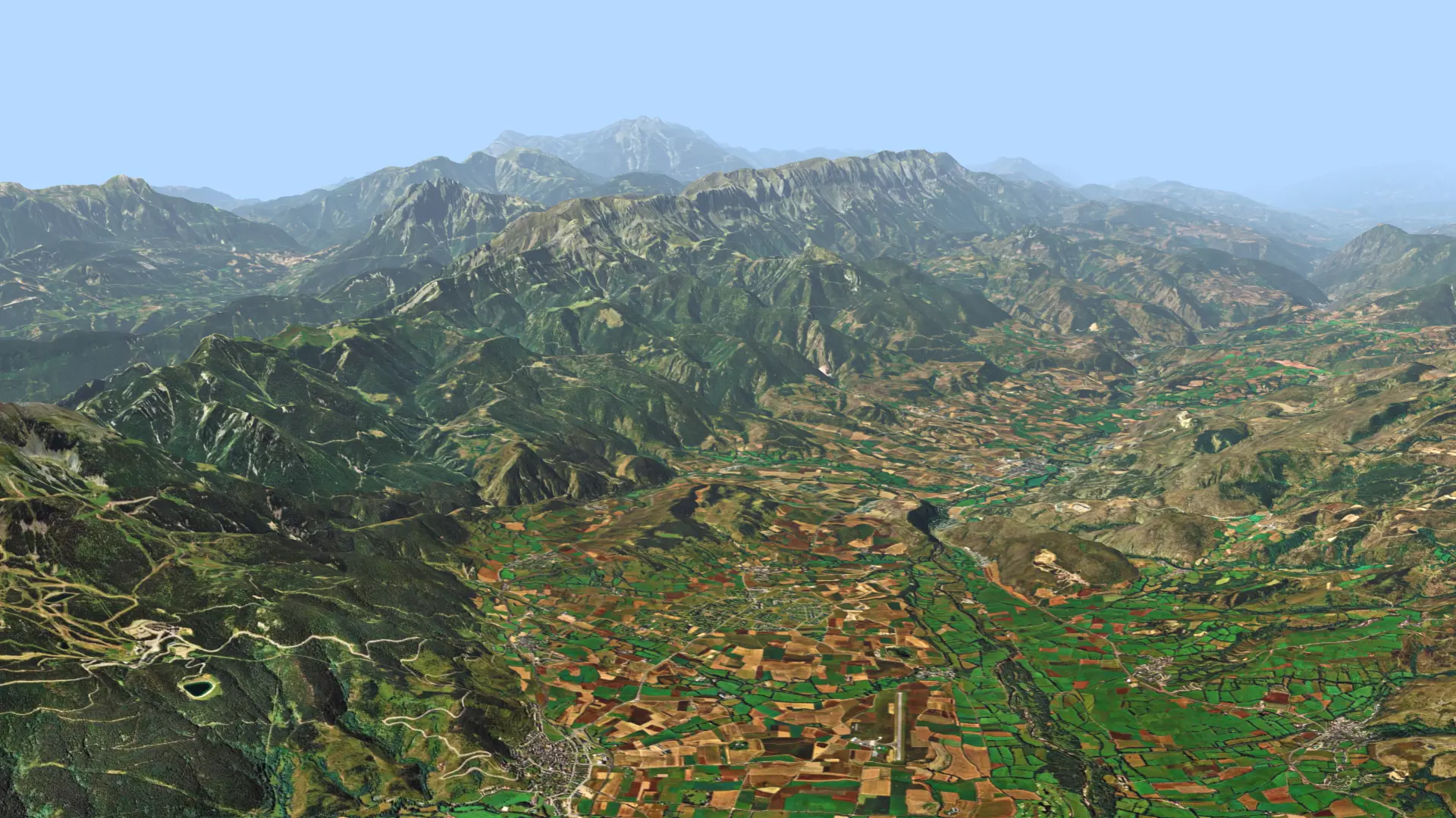 Mountains Range Valley - The Pyrenees 3D model_0