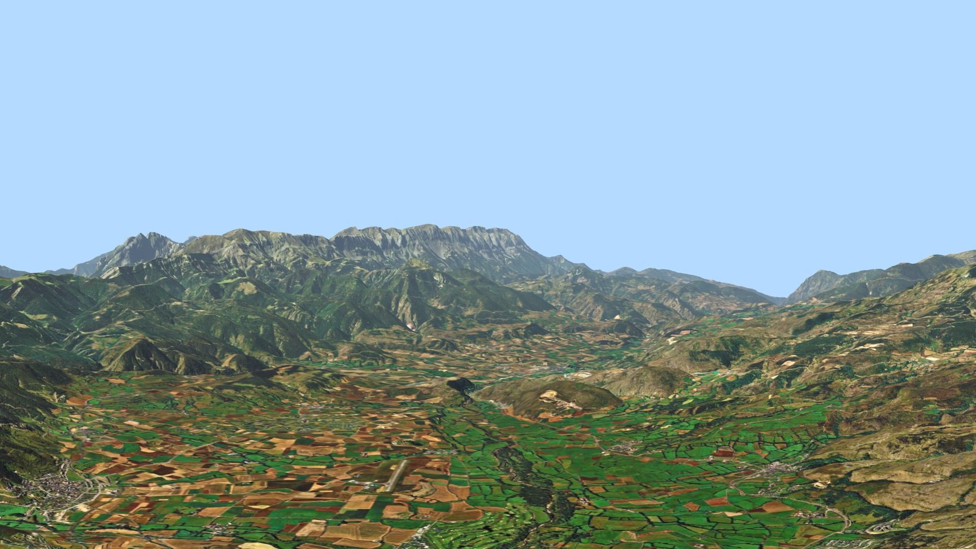 Mountains Range Valley - The Pyrenees 3D model_1
