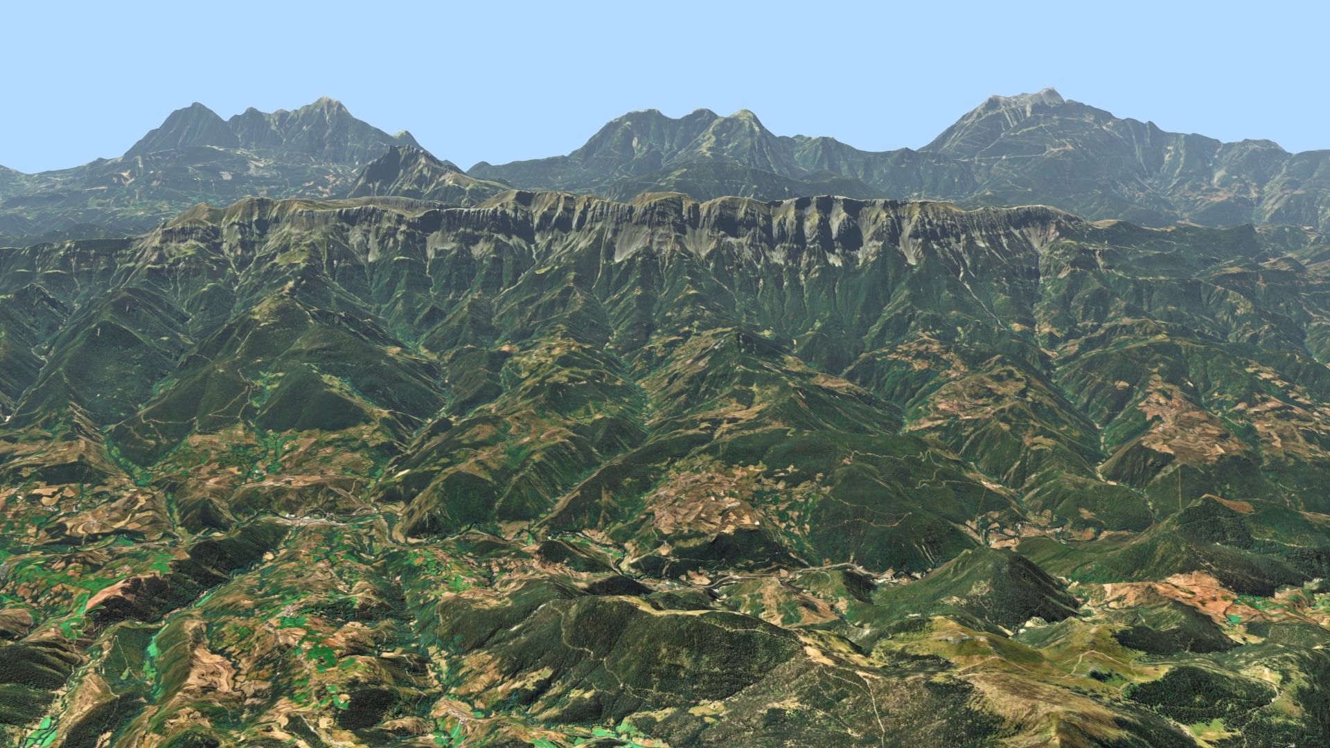 Mountains Range Valley - The Pyrenees 3D model_3