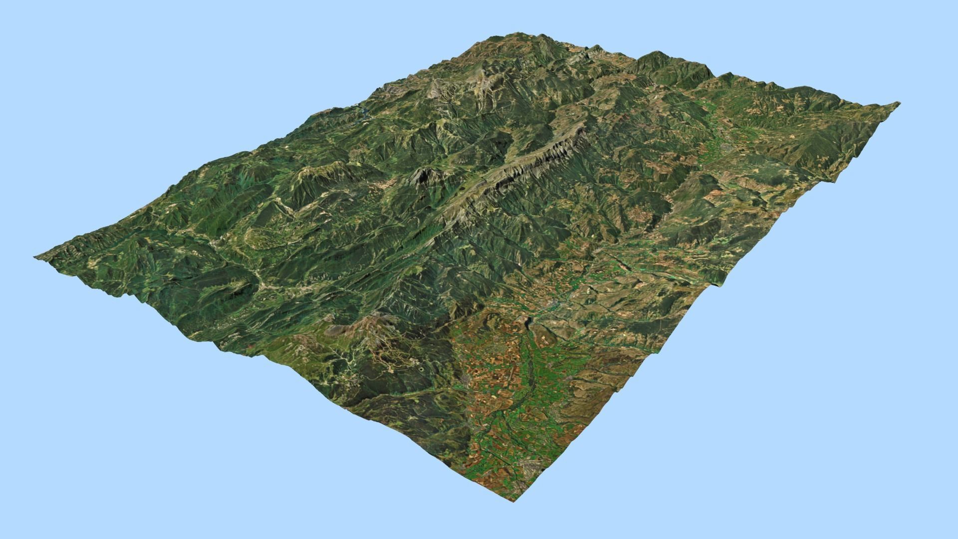 Mountains Range Valley - The Pyrenees 3D model_12