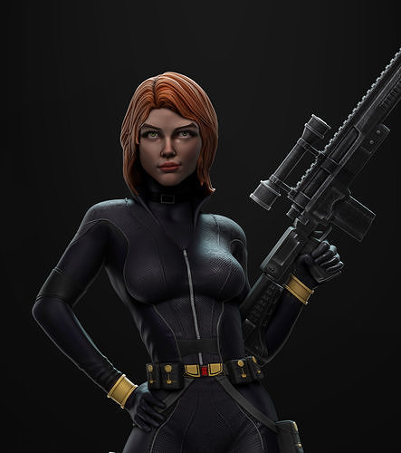 Black Widow statue 3D print model