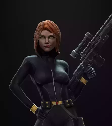 Black Widow statue 3D print model