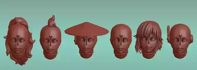 2PI Female warrior Heads