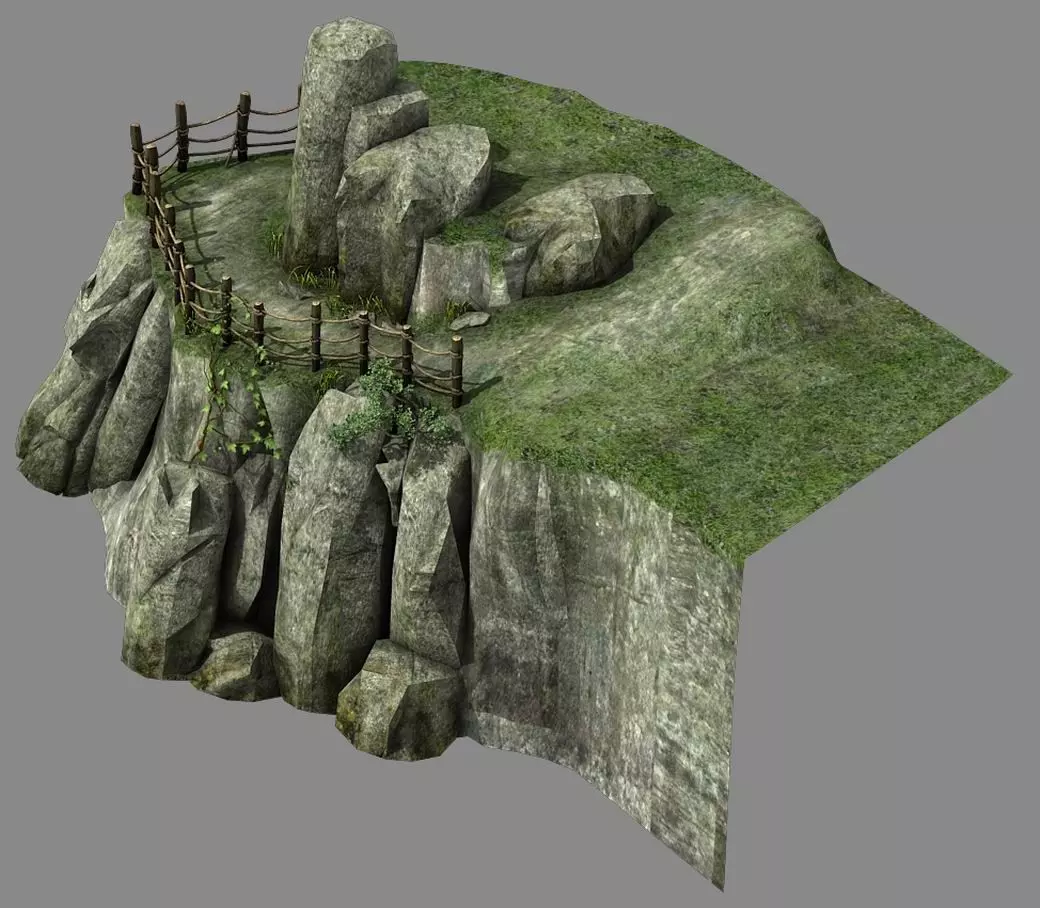 Explore the mountains - hillside - mountain road 1 3D model_0