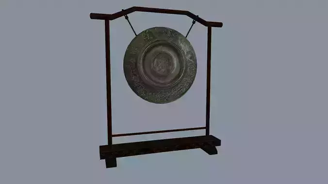 Asian gong Low-poly 3D model