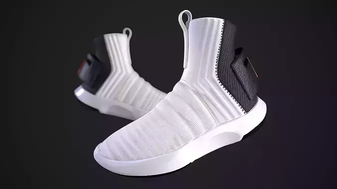  Adidas Crazy 1 ADV Sock White Low-poly 3D model