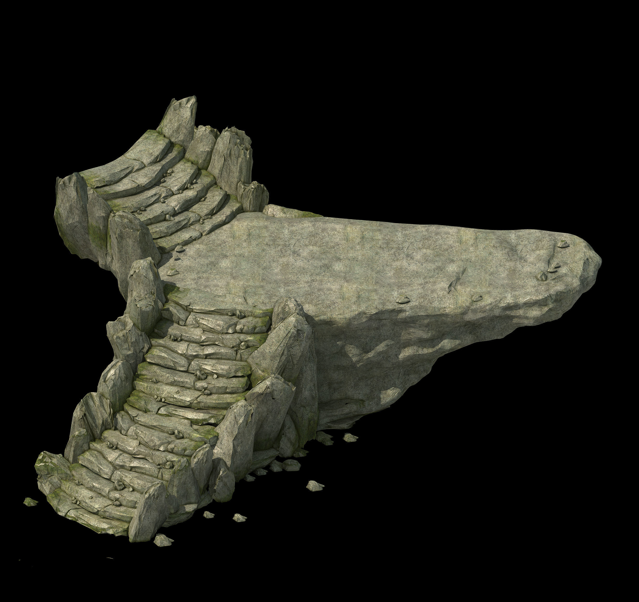 Tongtianhe - rock stairs 01 3D model_1