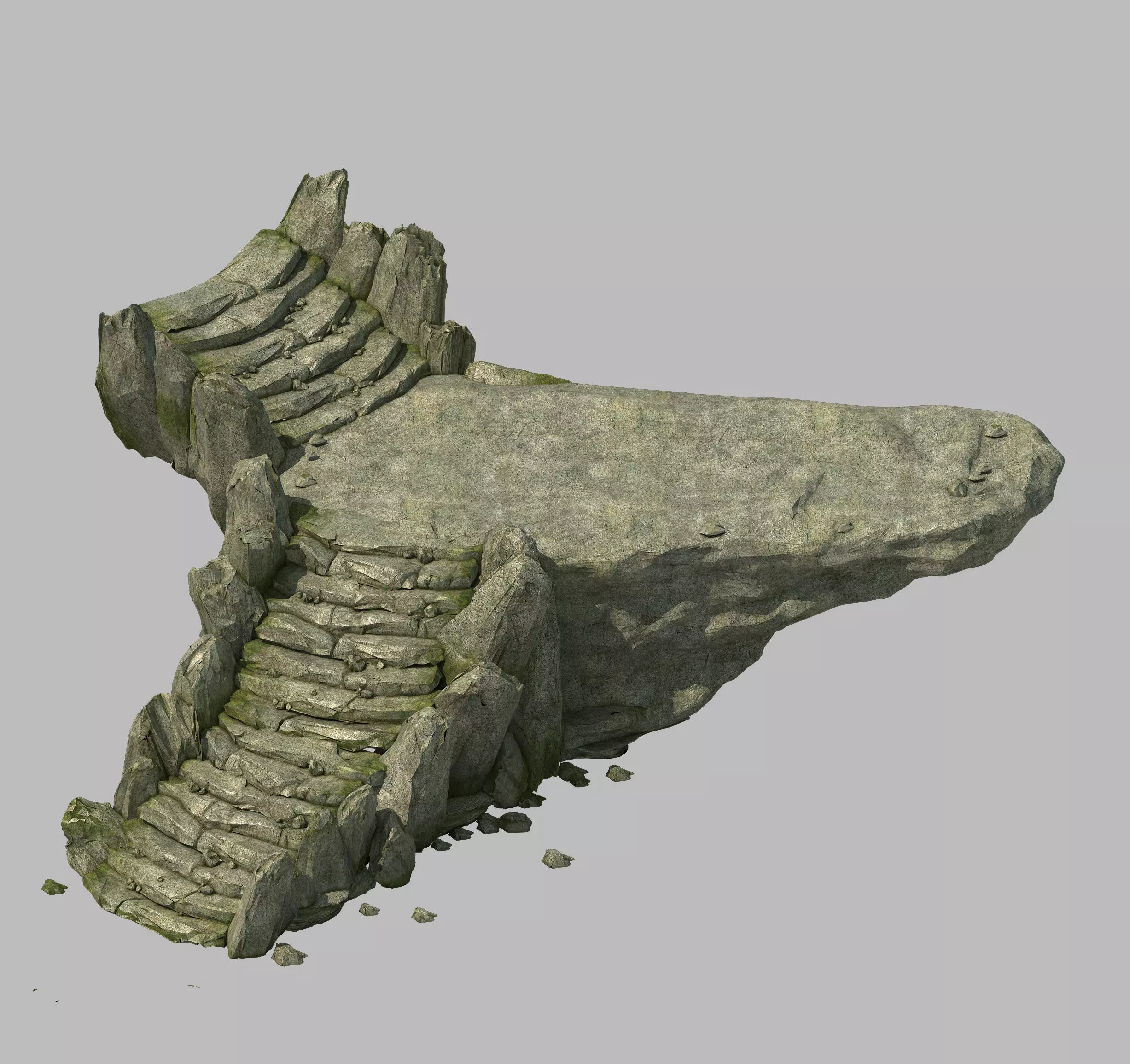 Tongtianhe - rock stairs 01 3D model_0