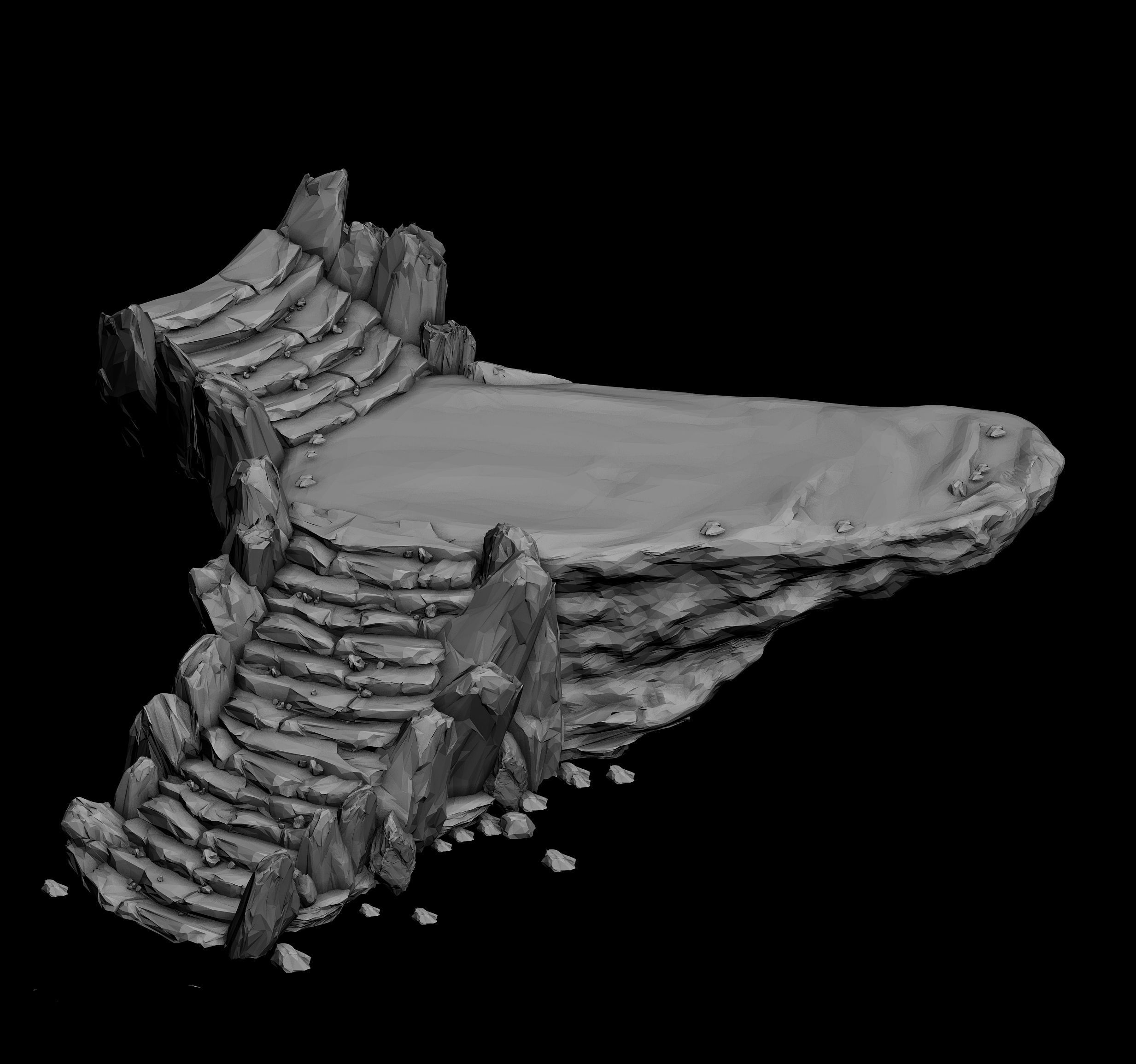 Tongtianhe - rock stairs 01 3D model_2