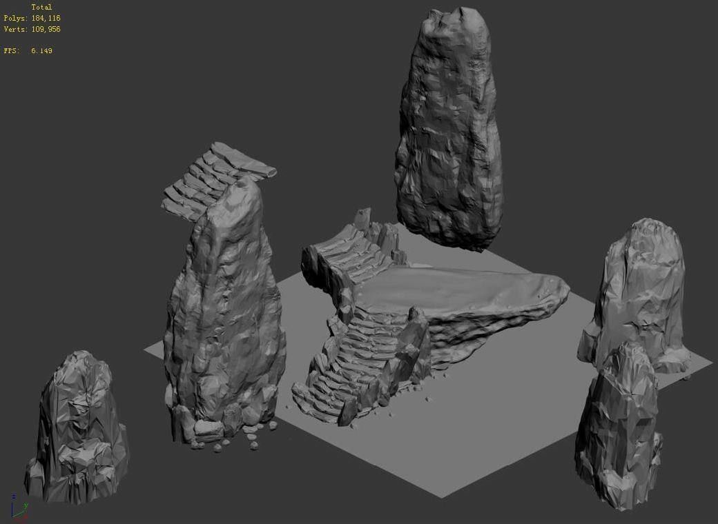 Tongtianhe - rock stairs 01 3D model_7