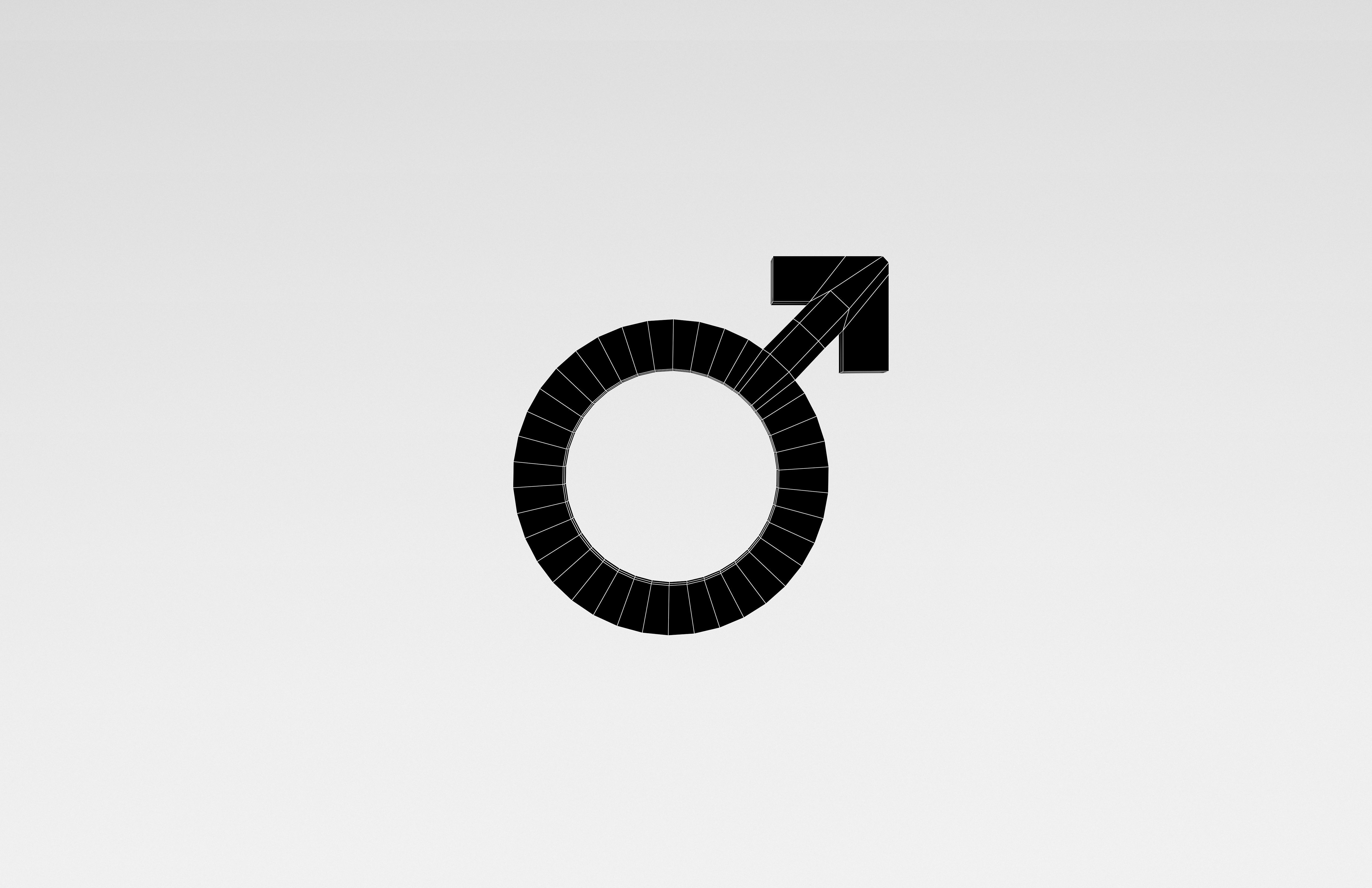Gender Symbol v2 007 Low-poly 3D model_6