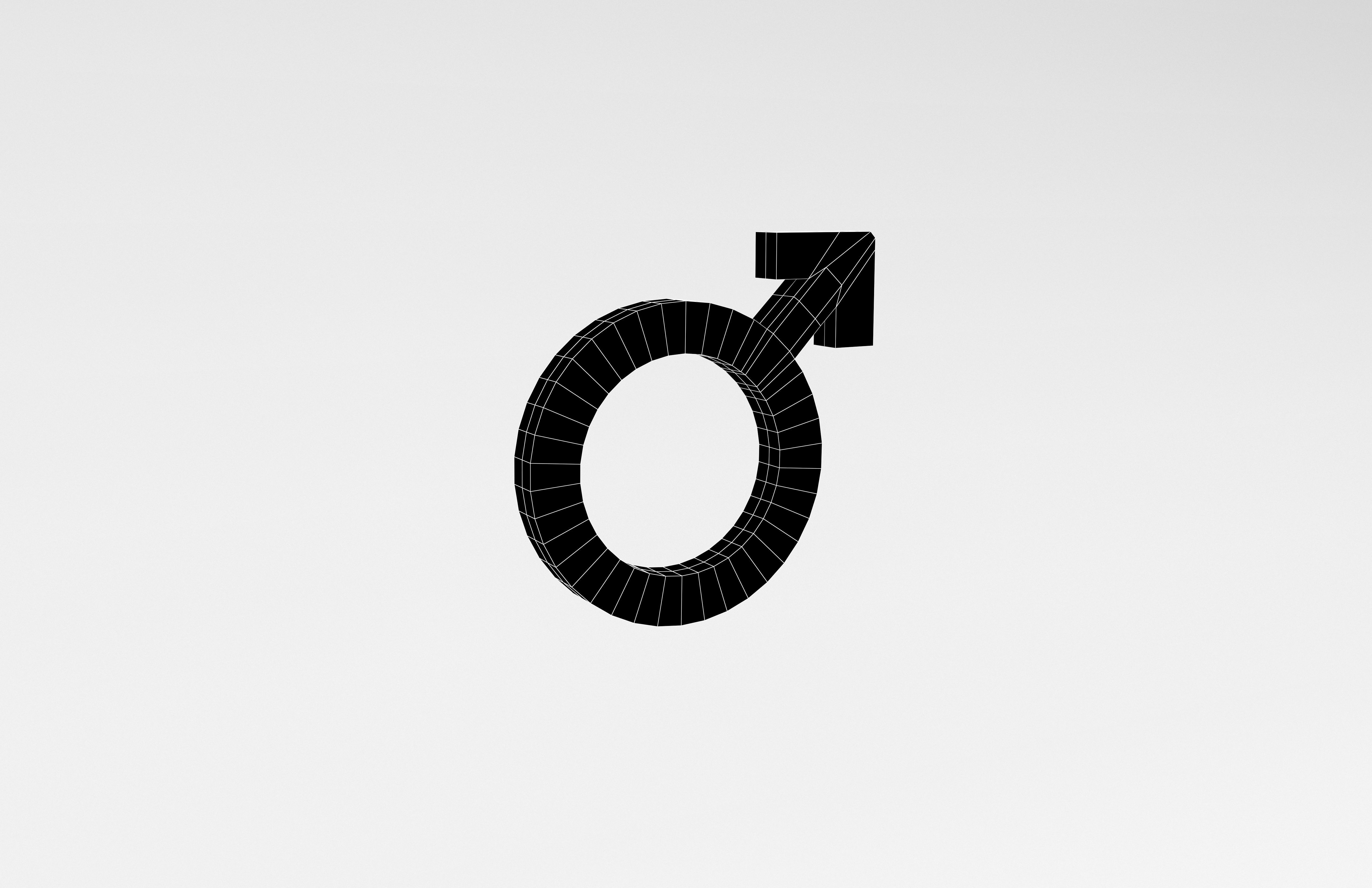 Gender Symbol v2 007 Low-poly 3D model_7
