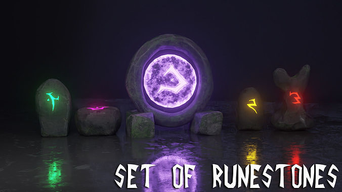 Runestones Pack Free low-poly 3D model