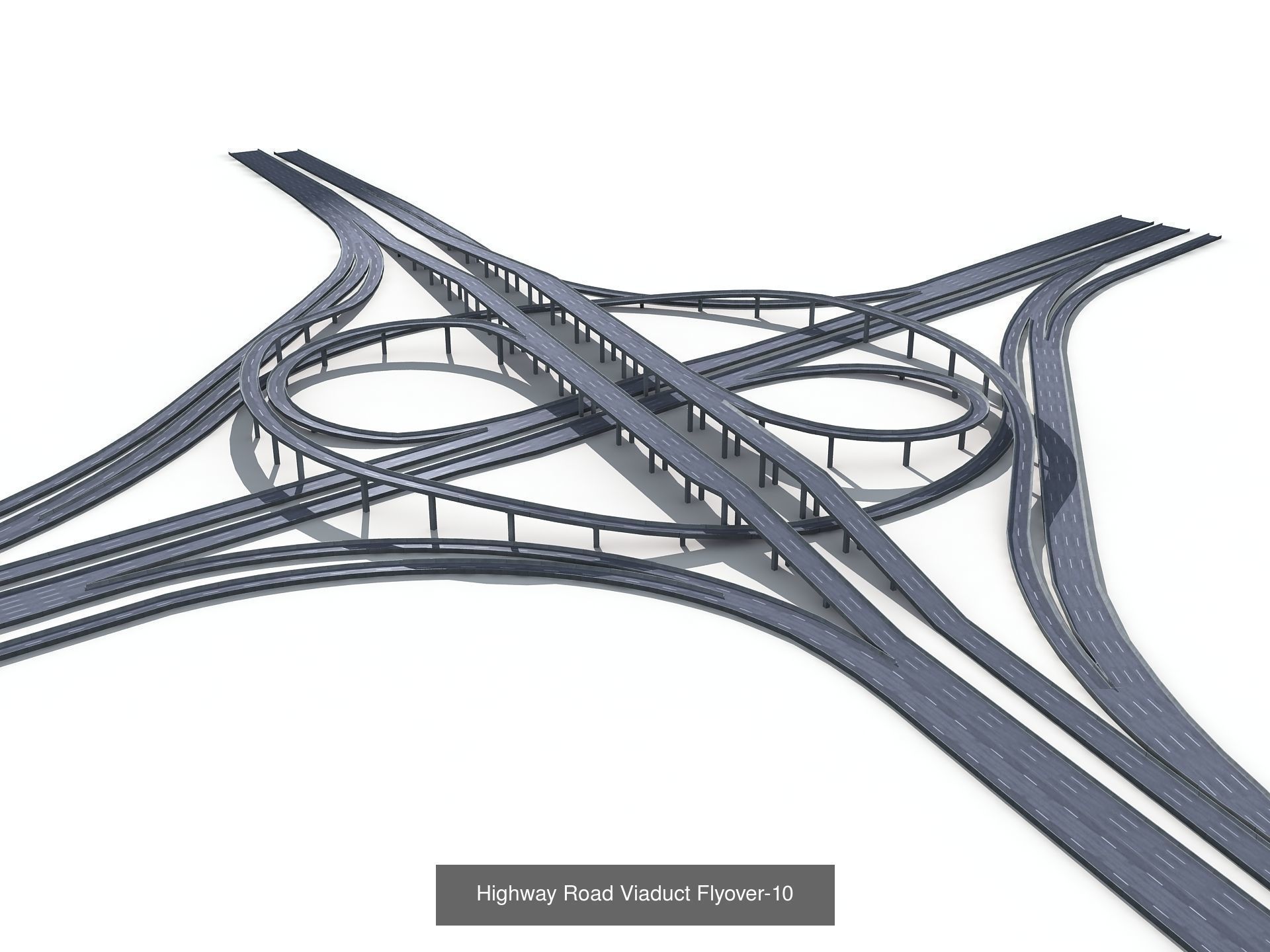 Highway Road Viaduct Flyover 3D Model Collection_6