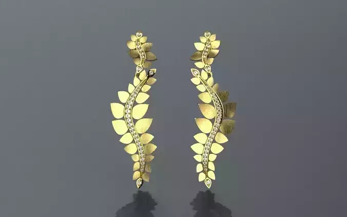 Earrings Delicate Double - Jewelry 3D - BR-27