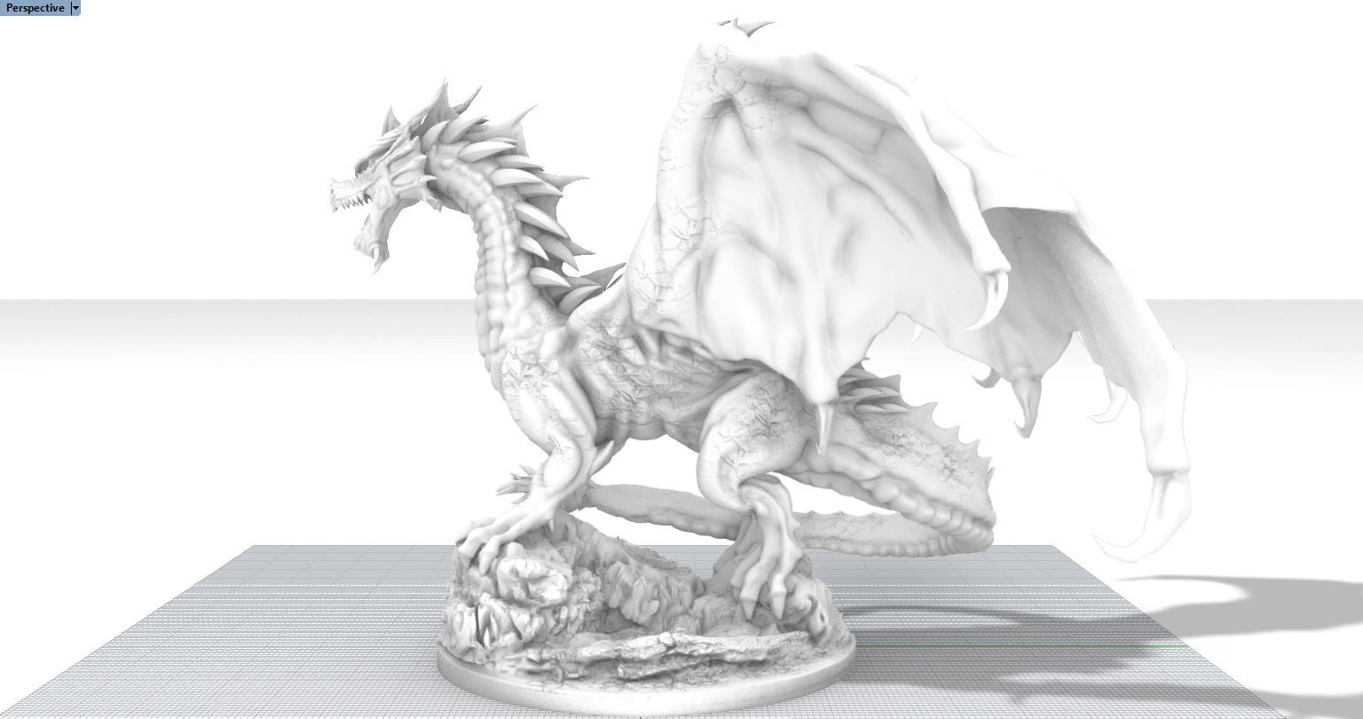 Adult Red Dragon three inch base 3D print model_7