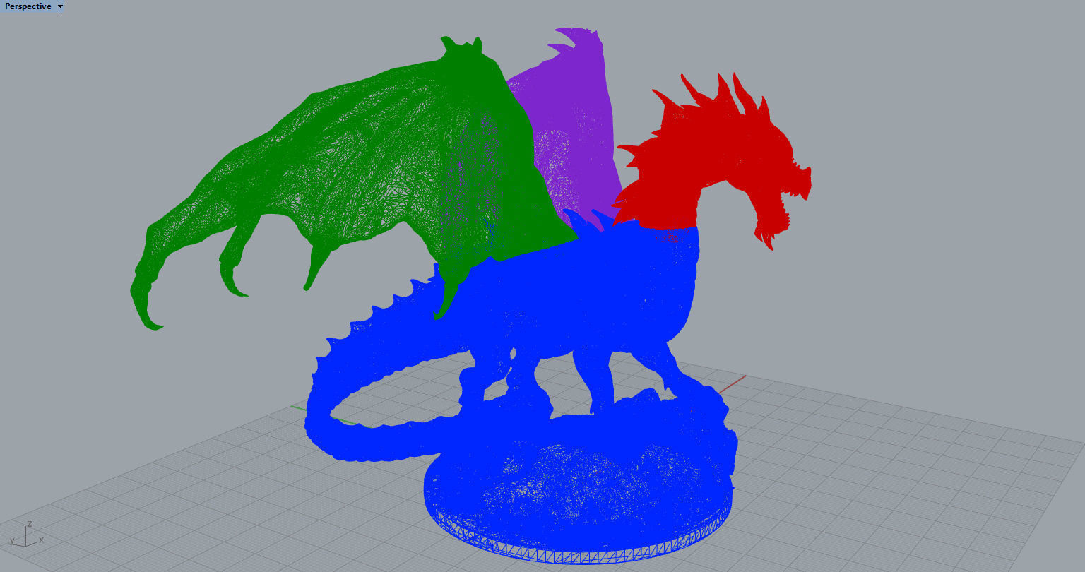 Adult Red Dragon three inch base 3D print model_15