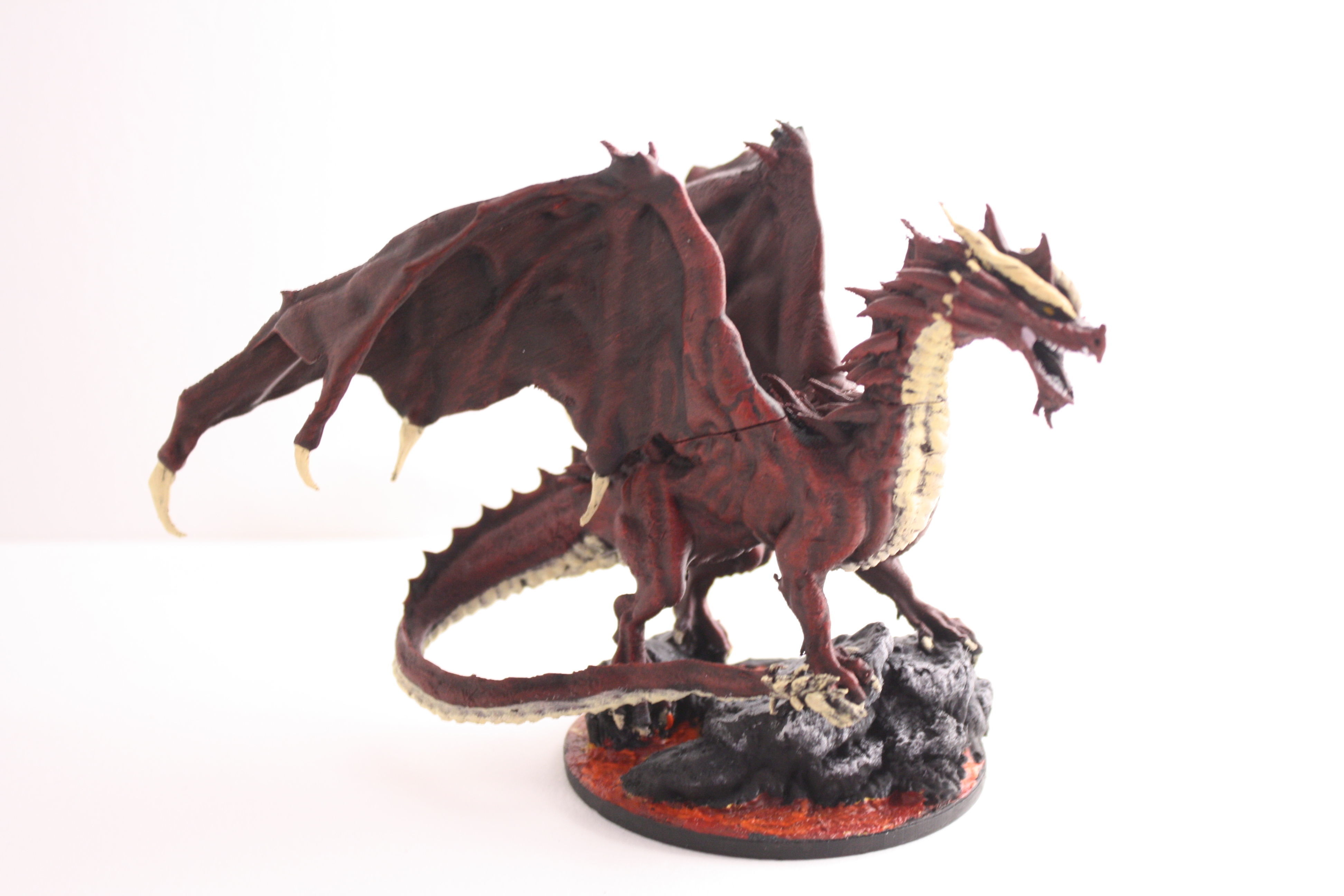 Adult Red Dragon three inch base 3D print model_2