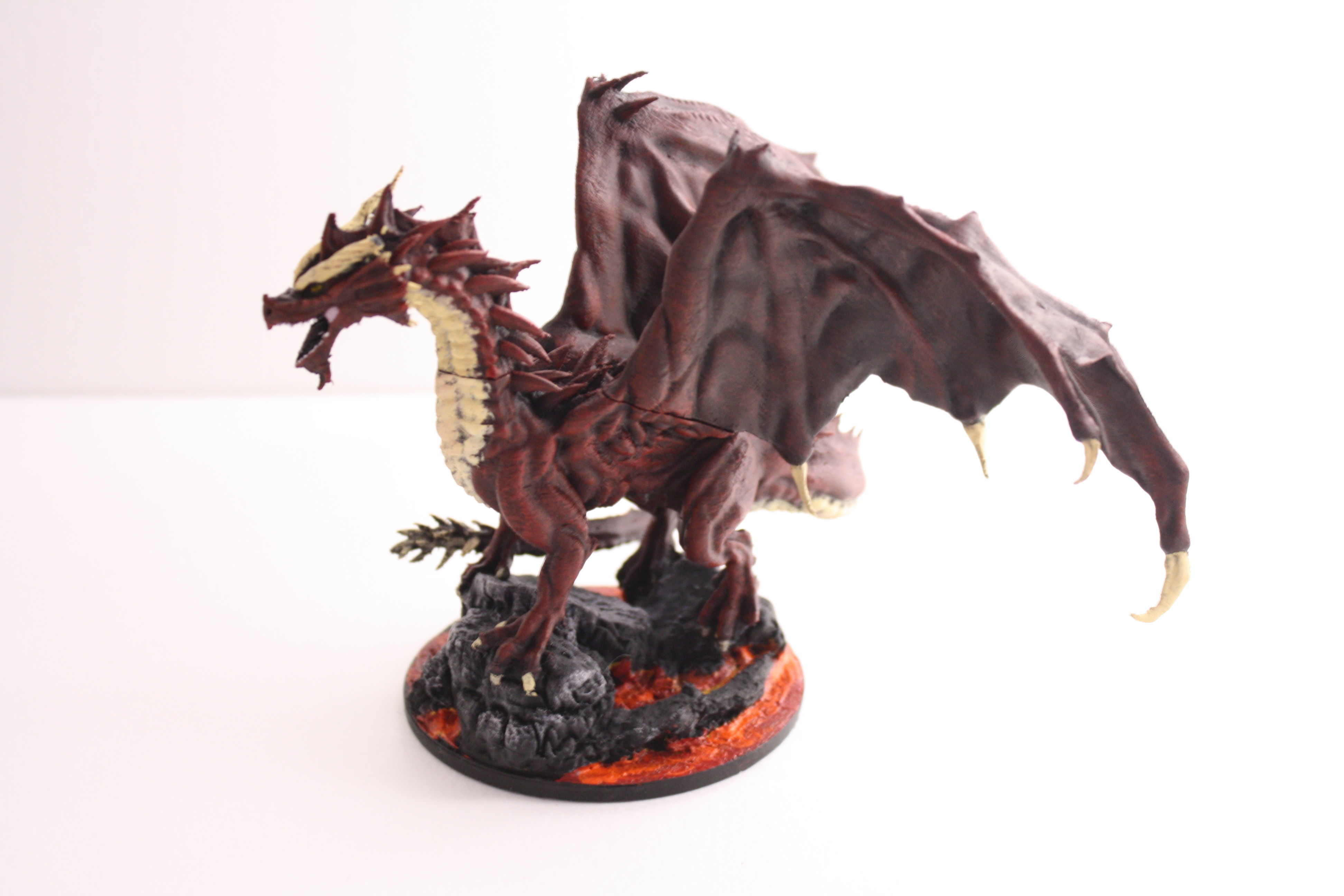 Adult Red Dragon three inch base 3D print model_4