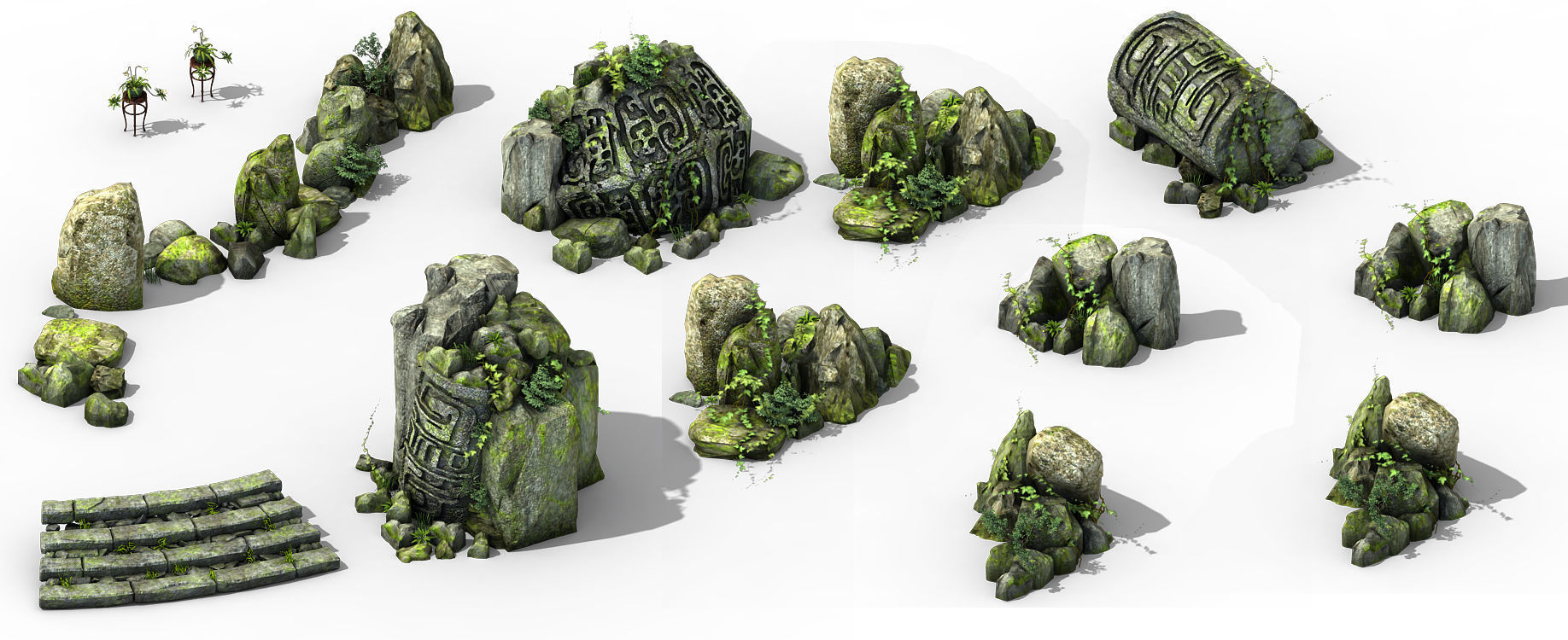 New Village - stone carving 3D model_1