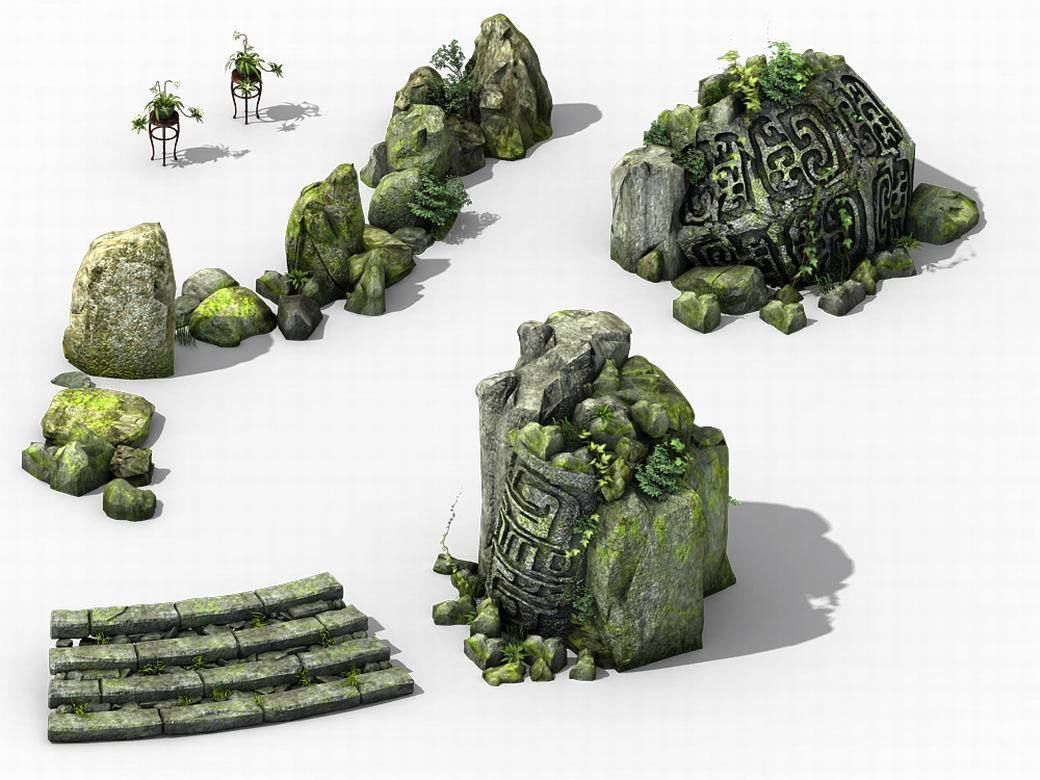 New Village - stone carving 3D model_2