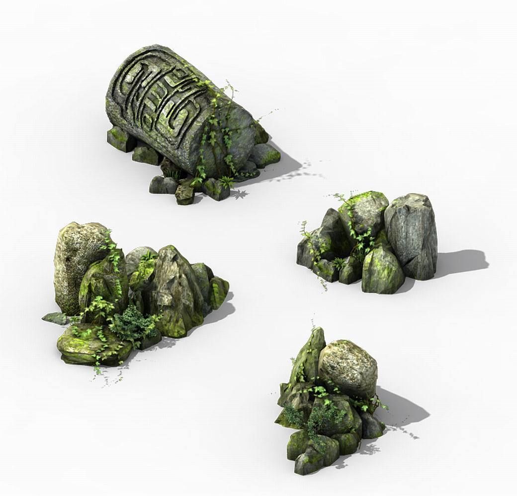 New Village - stone carving 3D model_4