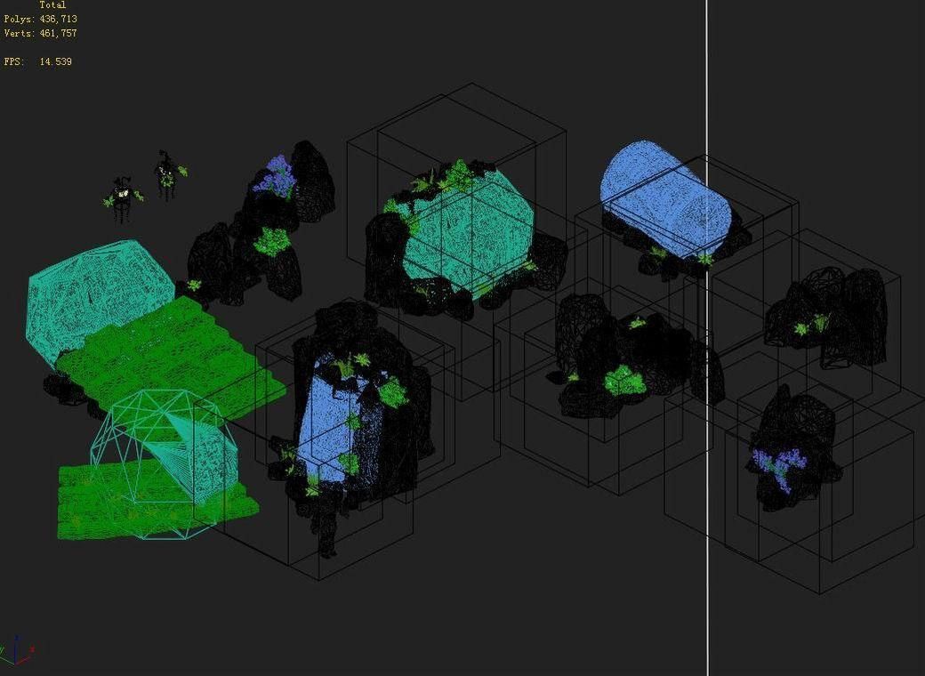 New Village - stone carving 3D model_7