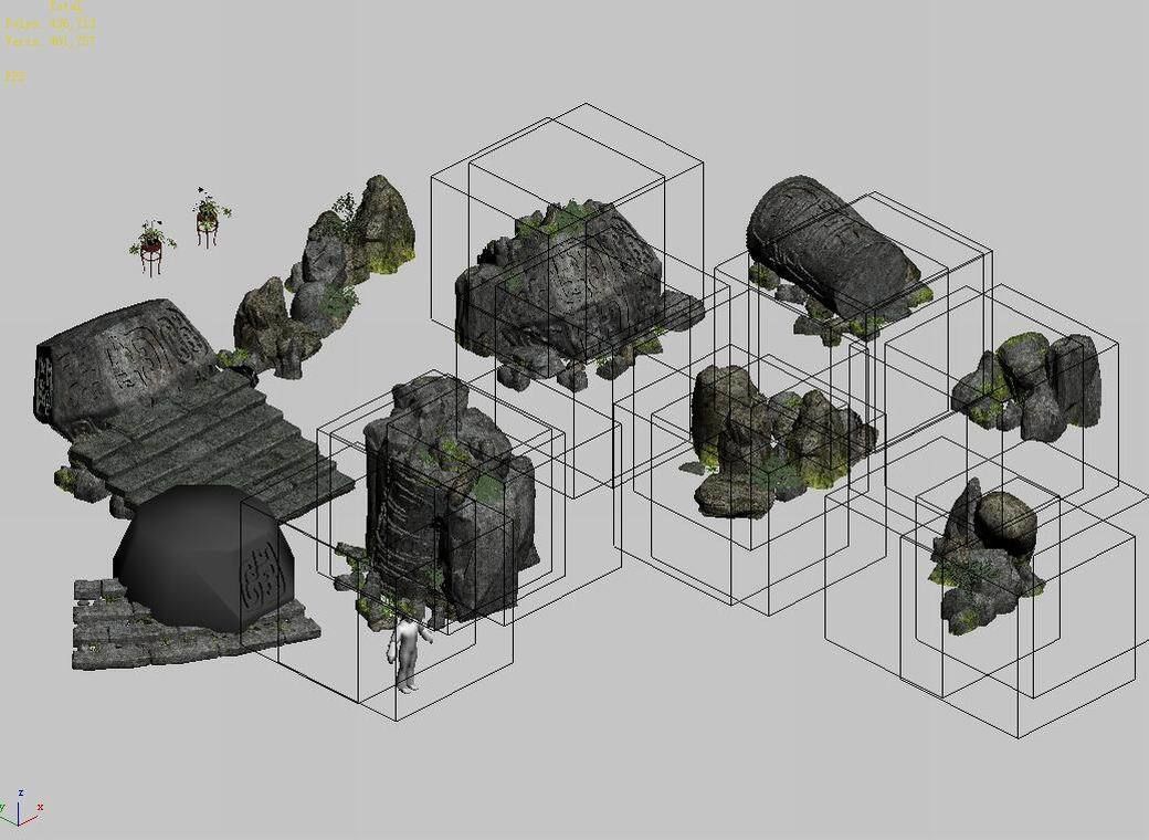 New Village - stone carving 3D model_8