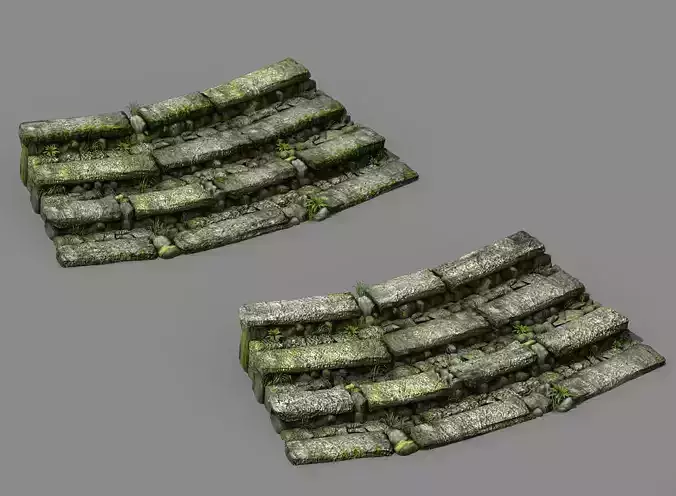New Village - stone steps 05 3D model