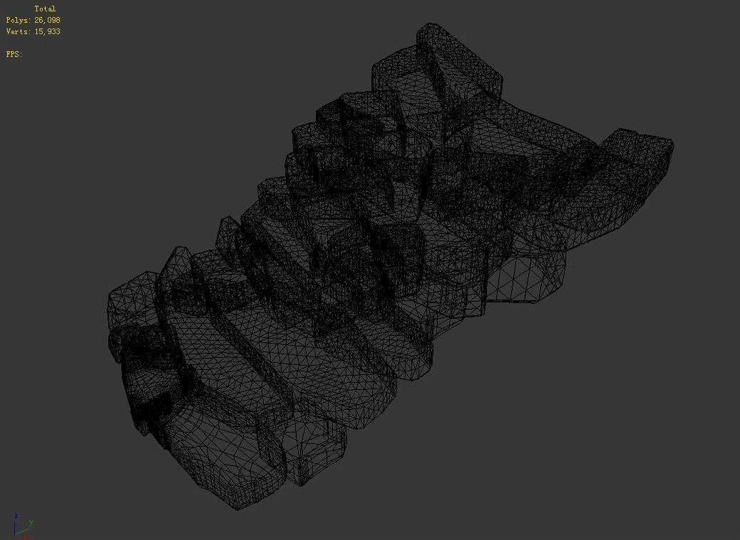 New Village - stone stairs 01 3D model_6
