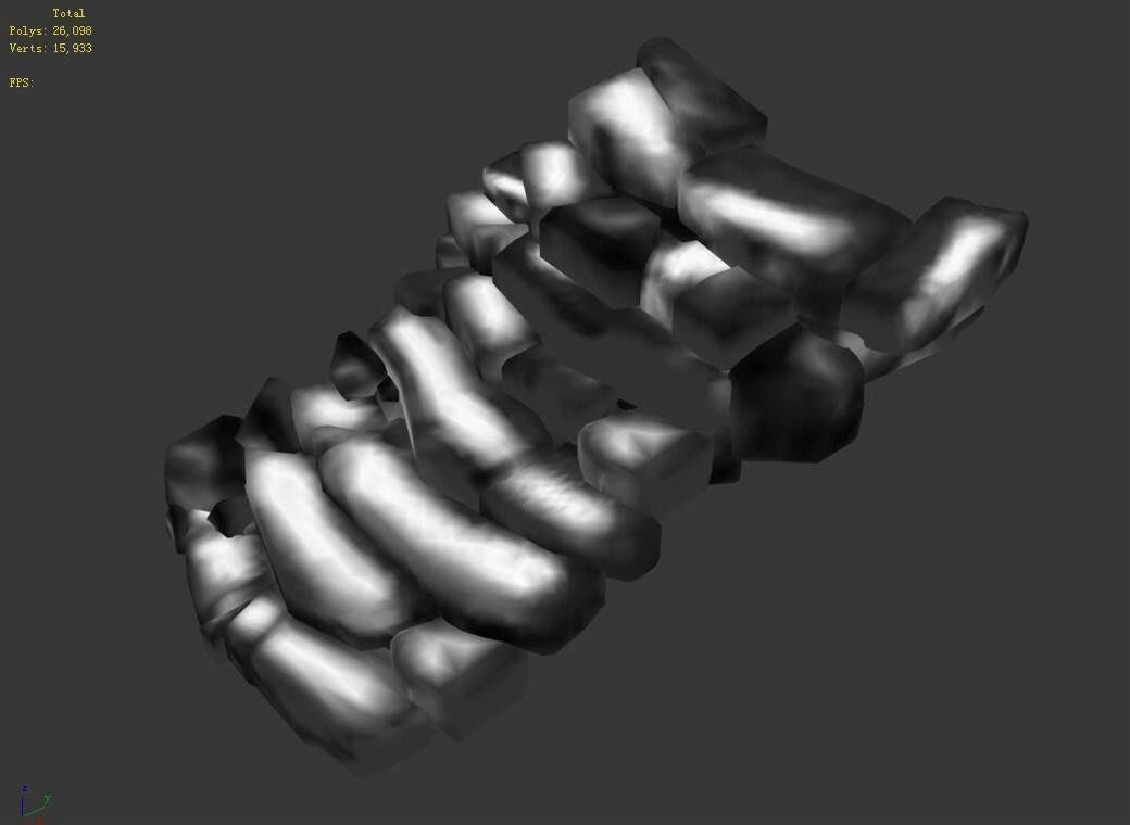 New Village - stone stairs 01 3D model_7