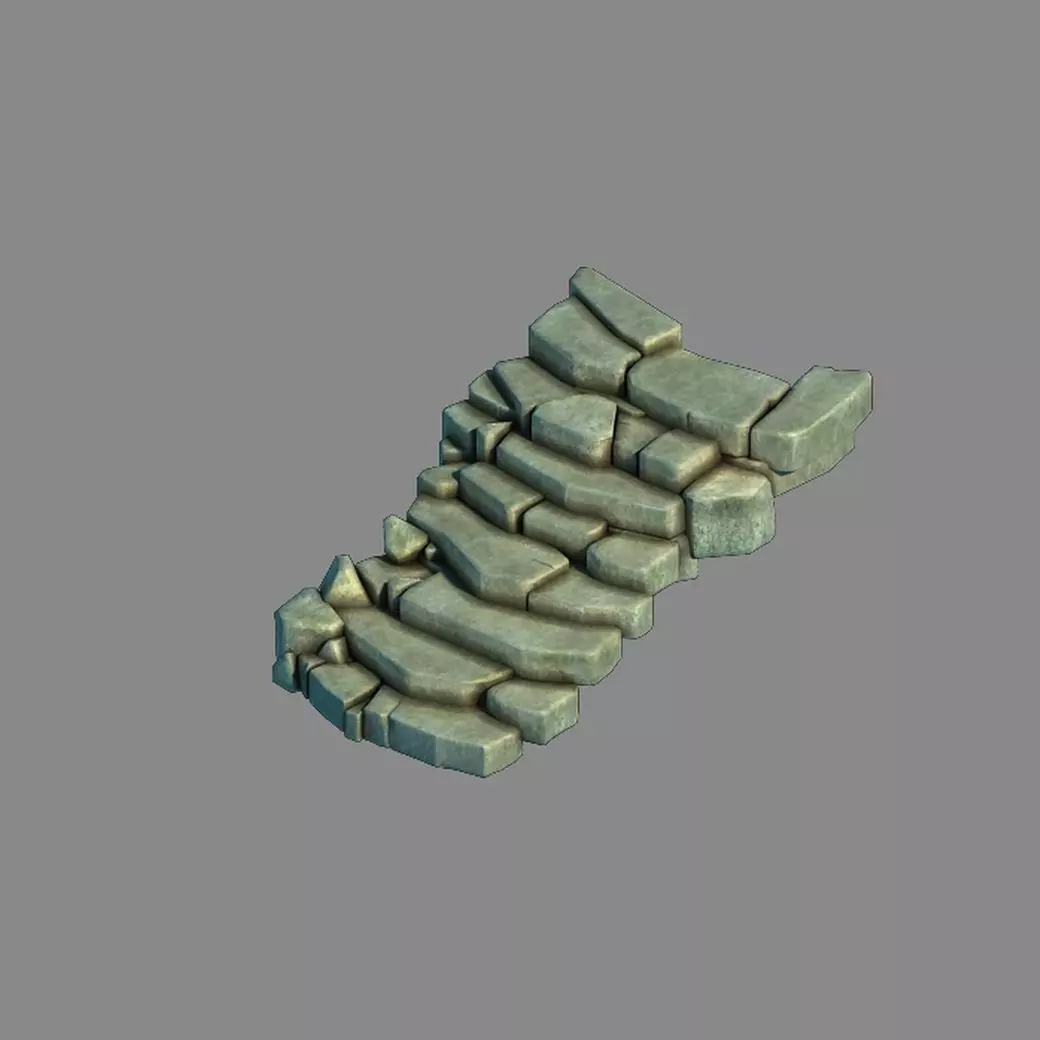 New Village - stone stairs 01 3D model_0