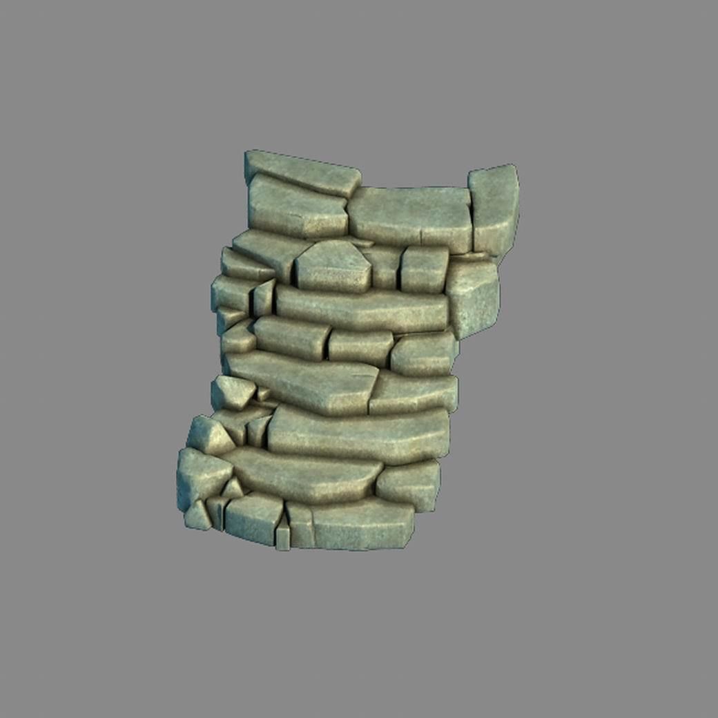 New Village - stone stairs 01 3D model_4