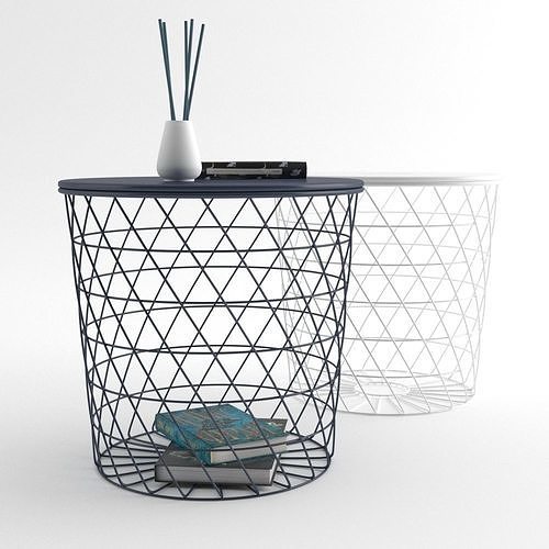 IKEA KVISTBRO table and NJUTNING Vase 3D model
