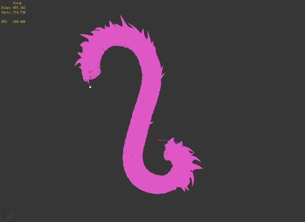 Novice village dragon tail 3D model_4