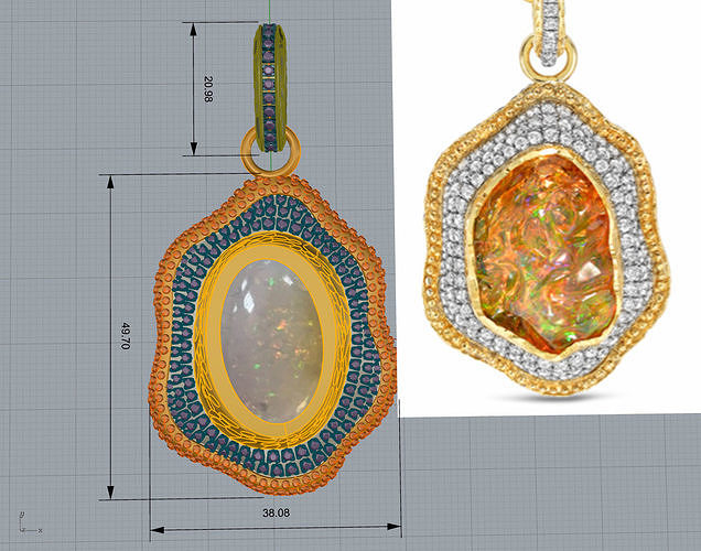 Nugget pendant 3D print model