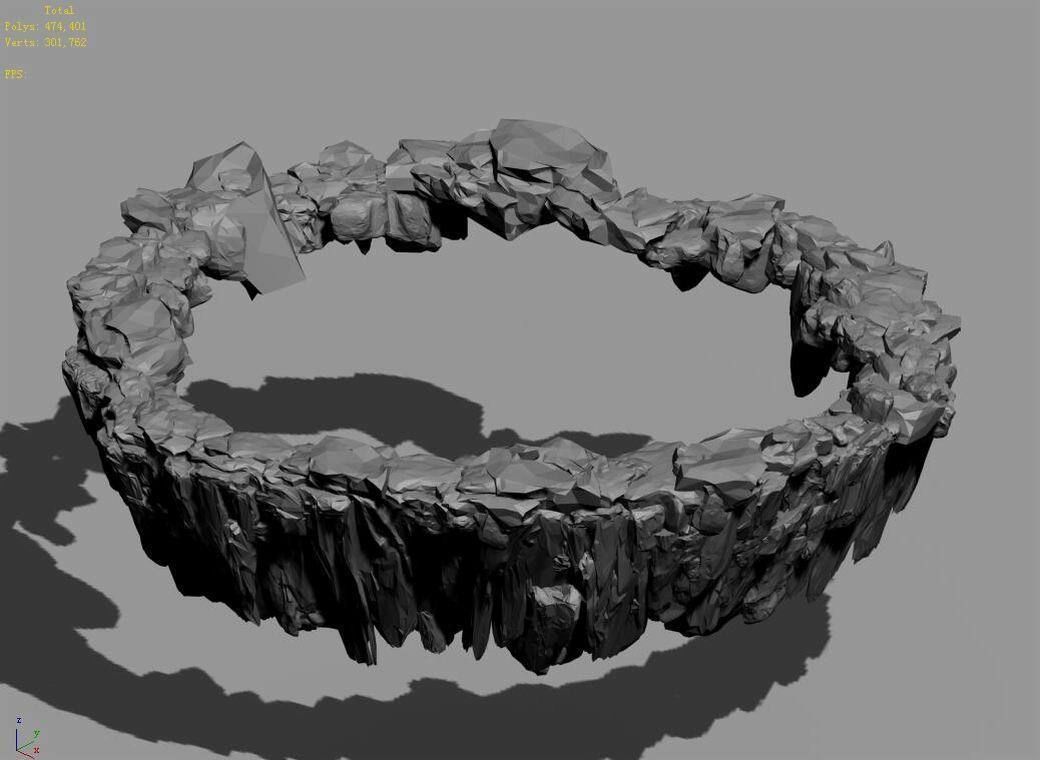 Xinshoucun cliffs 1 3D model_3