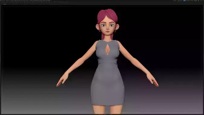 ZBrush Stylized Character Girl Base Mesh - Amy Girl Style 12