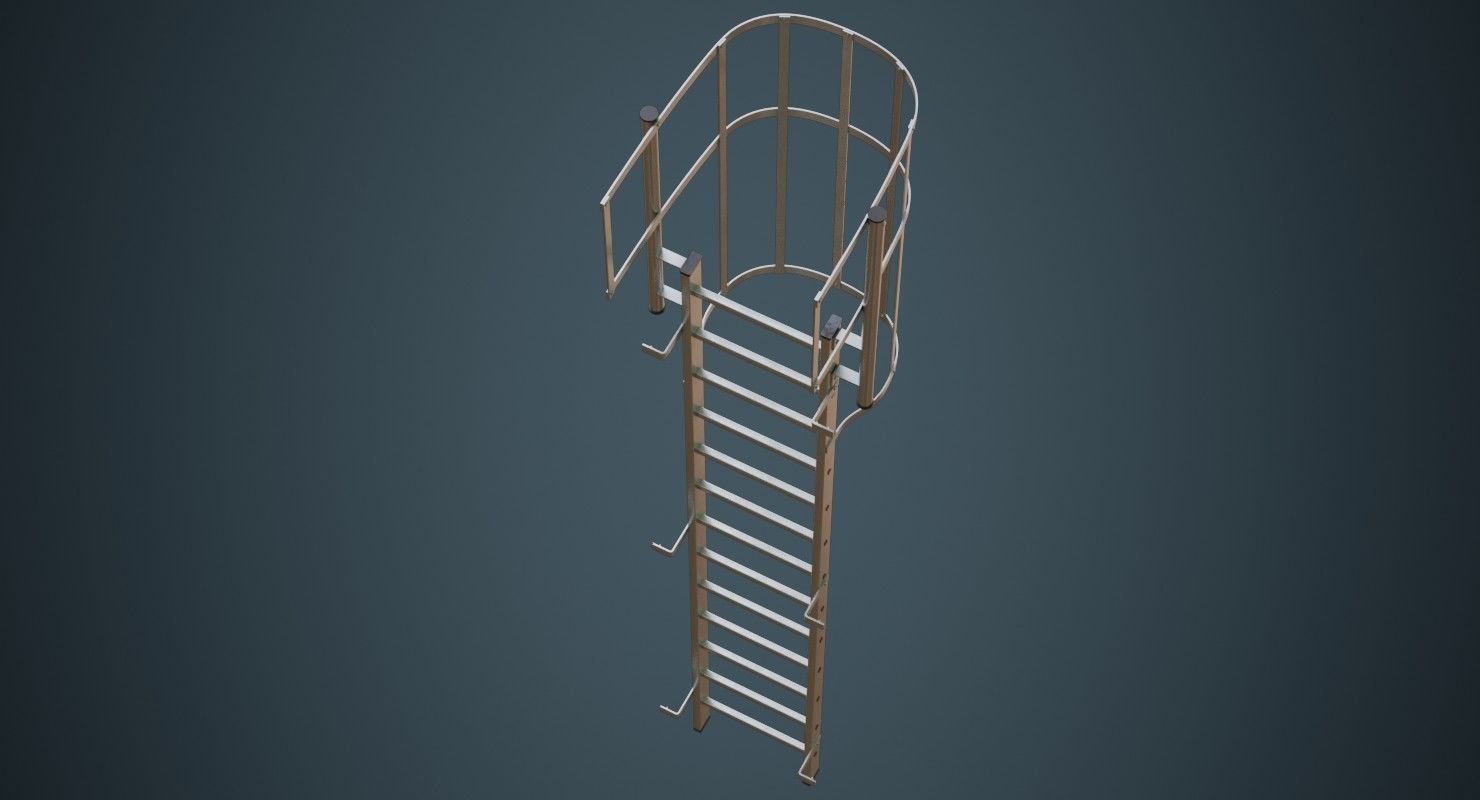 Ladder 4A Low-poly 3D model_2