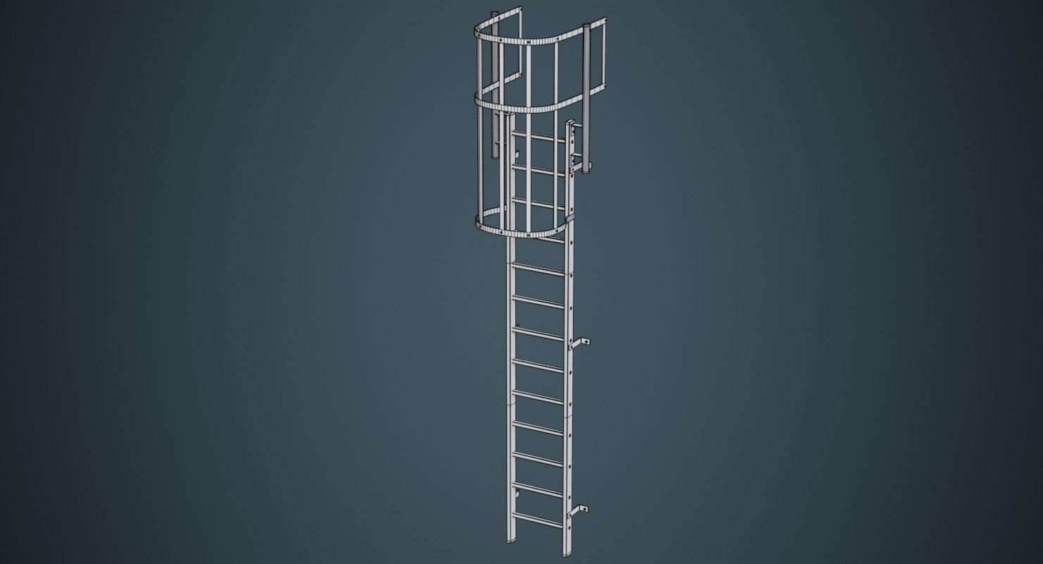 Ladder 4B Low-poly 3D model_6