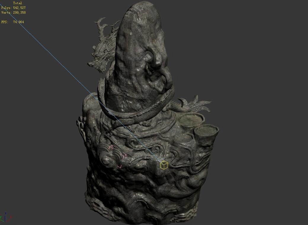 Chang City - landscape stone dragon 11 3D model_2