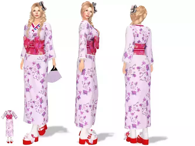 Geisha Kimono and Sandals