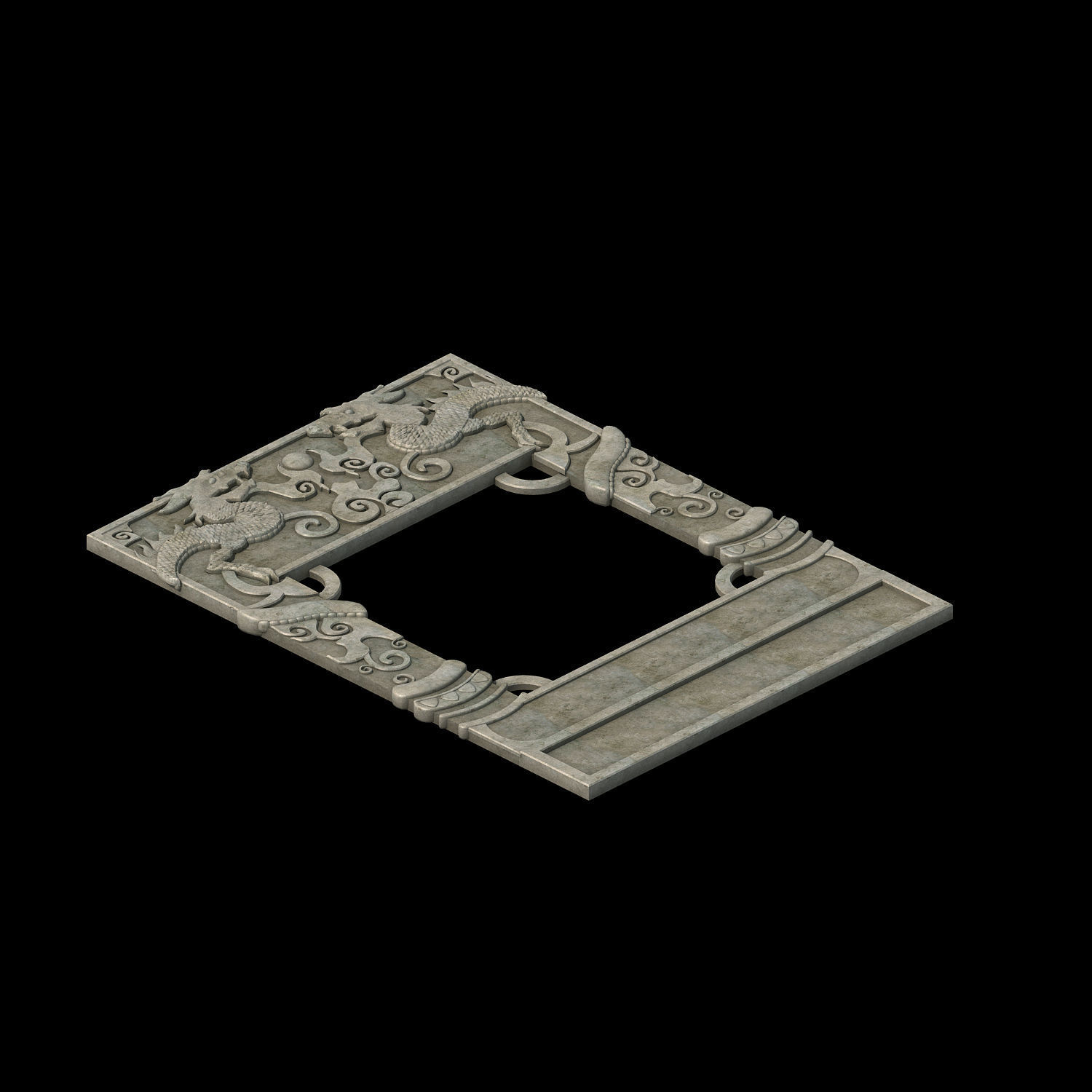 the main city - the city gate - ground relief 3D model_1