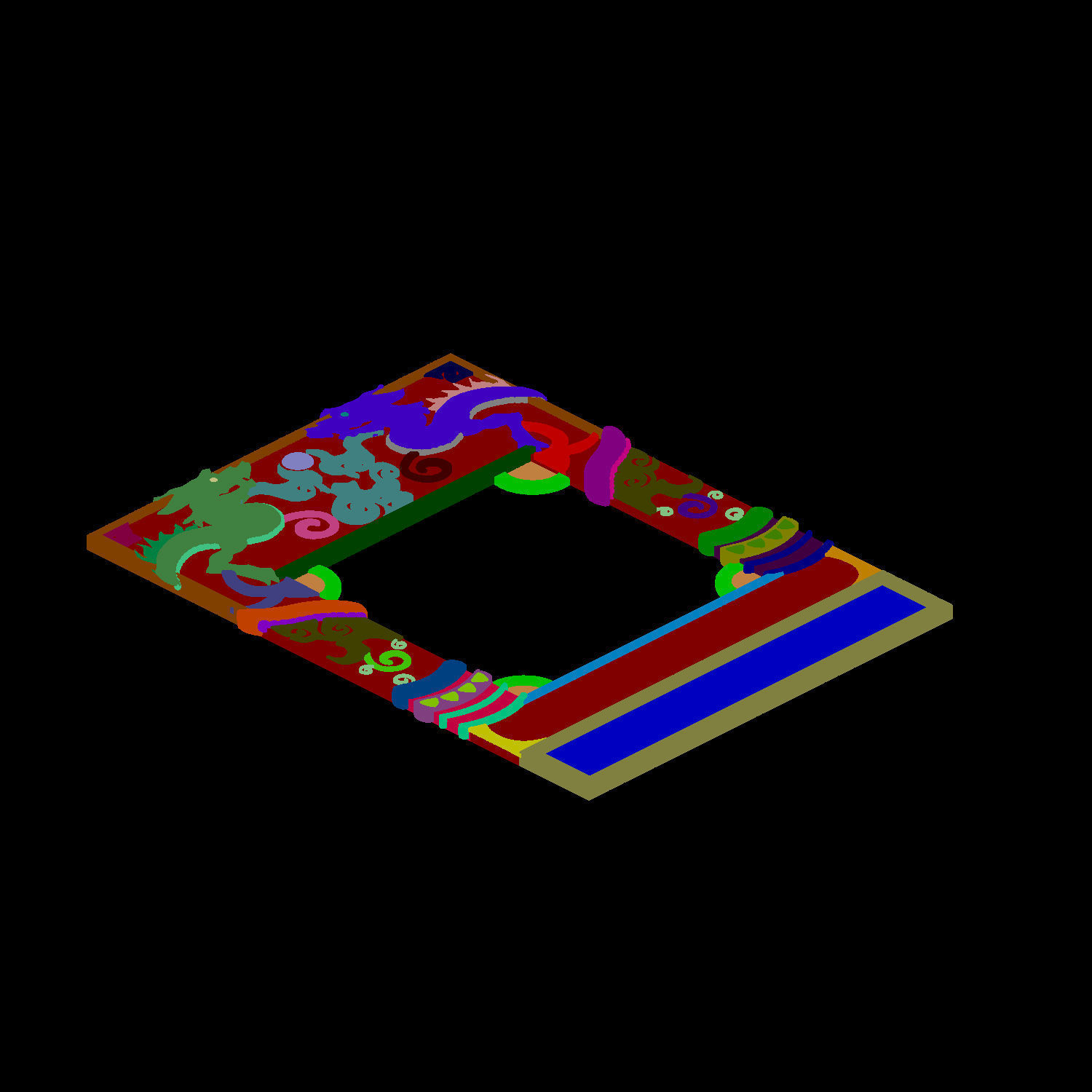 the main city - the city gate - ground relief 3D model_3