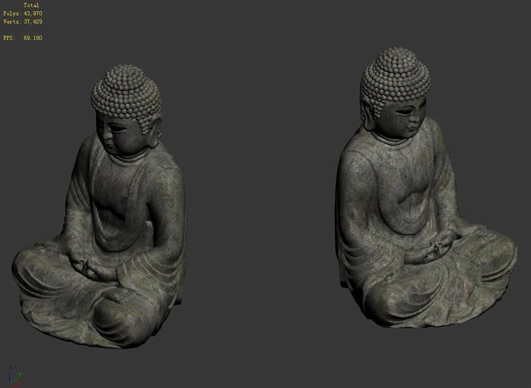 Religion - Statues - Buddha 2 3D model_5
